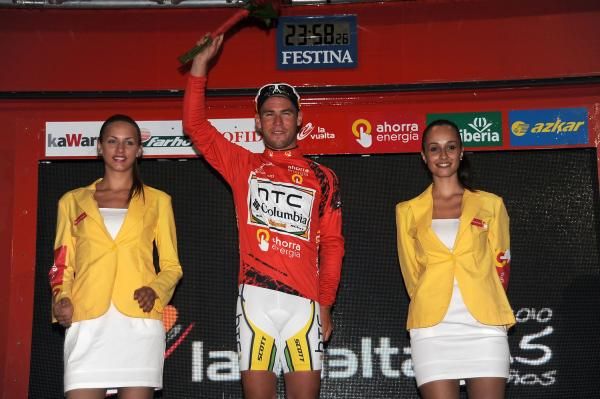 Mark Cavendish (HTC-Columbia) on the podium
