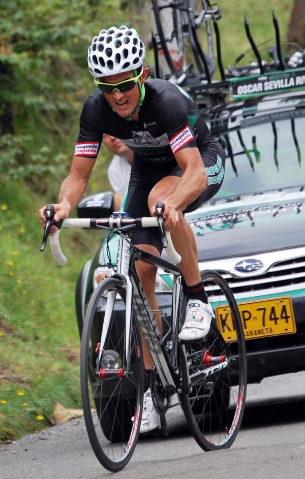 Oscar Sevilla wore the jersey midway through the race but faded in the second week,