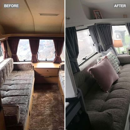 Savvy mum's caravan makeover with Frenchic Paint is unrecognisable ...