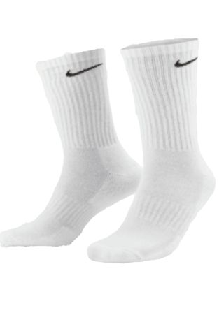 Nike Unisex Everyday Cotton Cushioned Crew Training Socks With Dri-Fit Technology, White (6 Pairs)