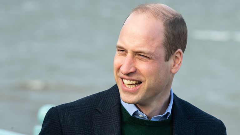 Prince William, Duke of Cambridge arrives at the RNLI lifeboat station on Mumbles Pier on February 4, 2020 in Swansea, Wales