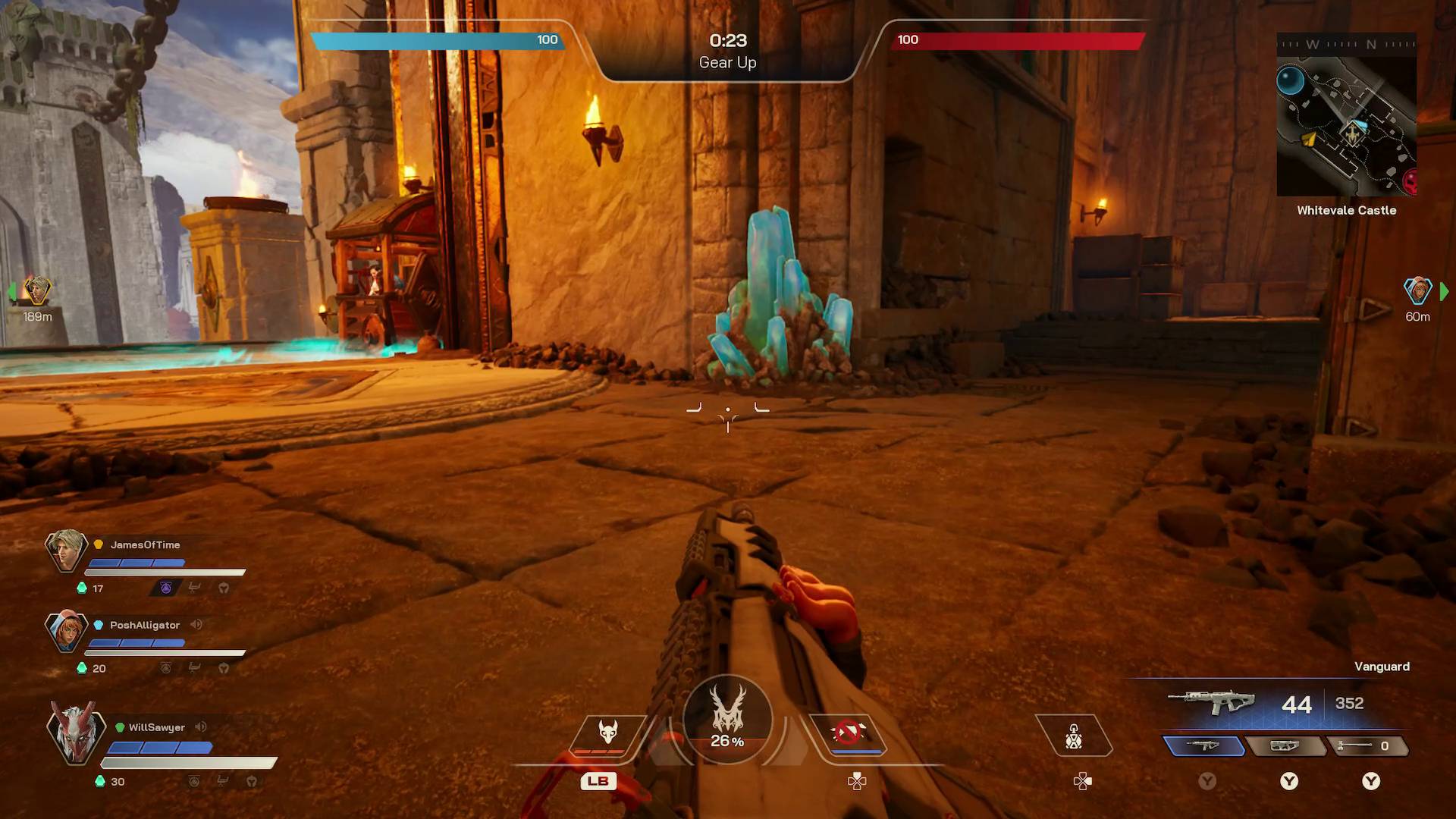 Highguard player looking at Vesper crystal deposit