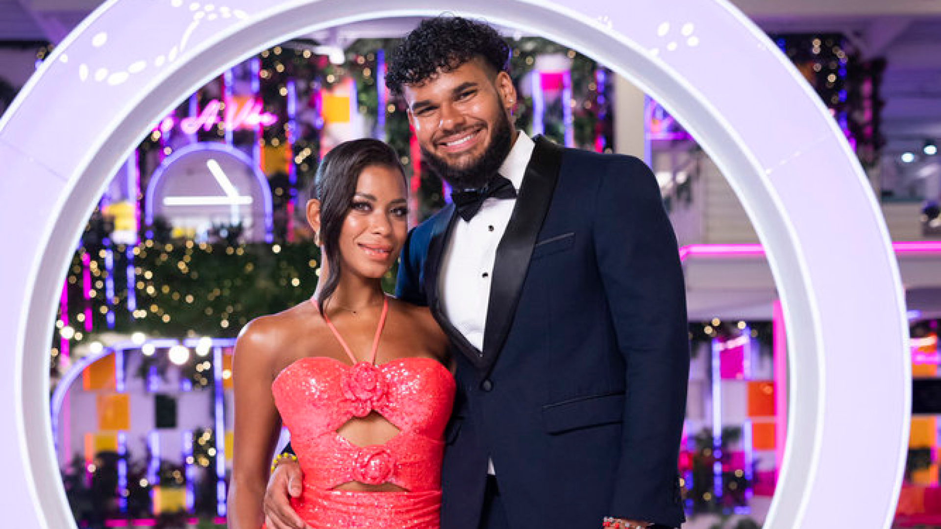 Amaya Espinal and Bryan Arenales at the 'Love Island USA' season 7 finale.