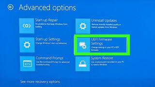 Screenshot showing how to check the CPU temperature in Windows - Select UEFI Firmware