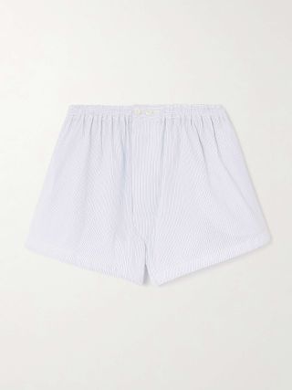 ALAÏA, Striped Cotton-Poplin Shorts