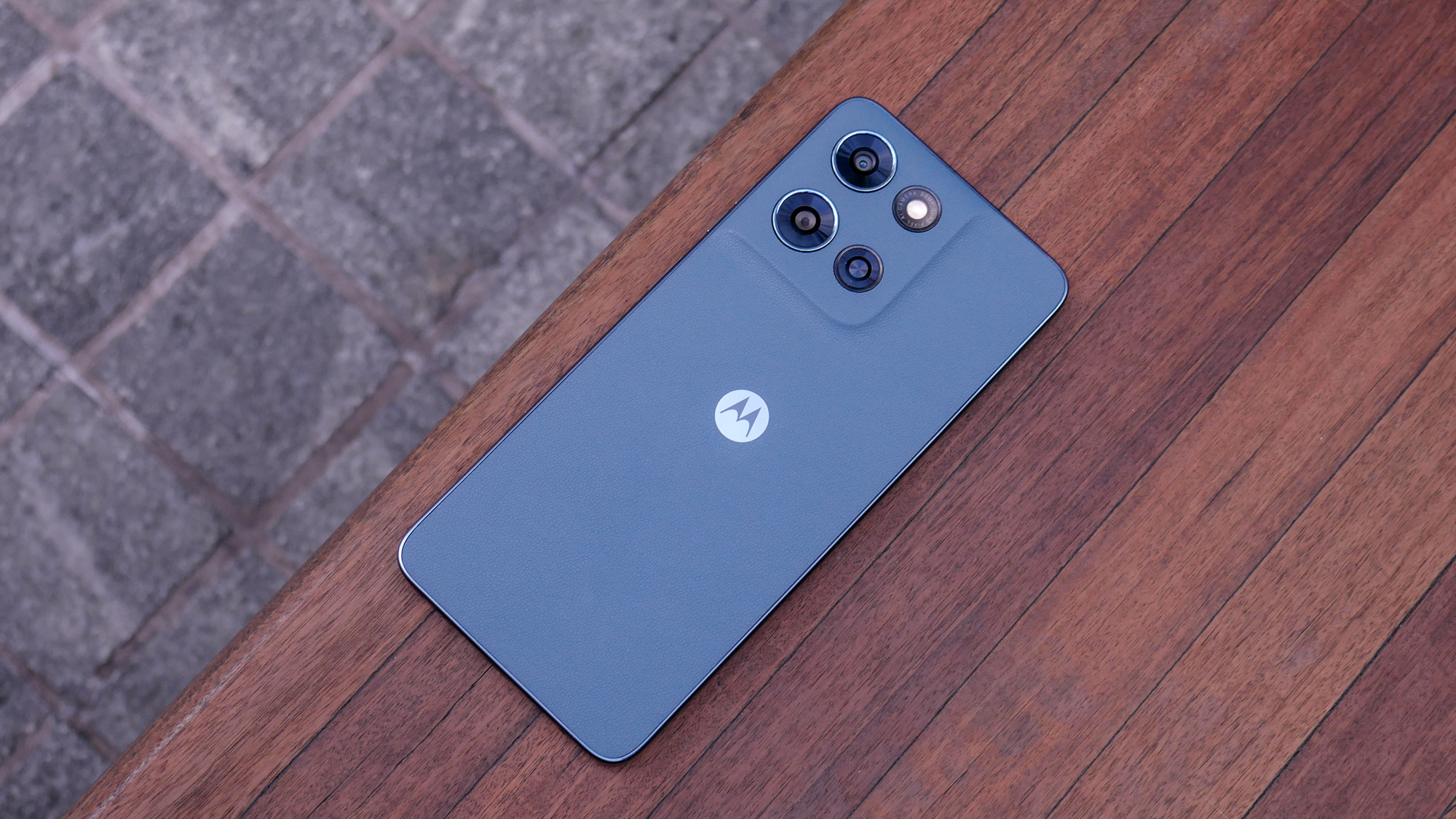 Motorola Moto G Play (2026) om wooden surface.