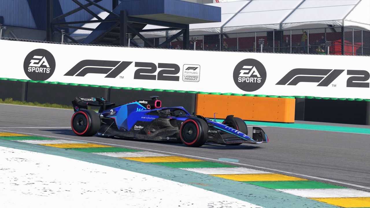 Screenshots from F1 22 showing various ray-traced effects on and off
