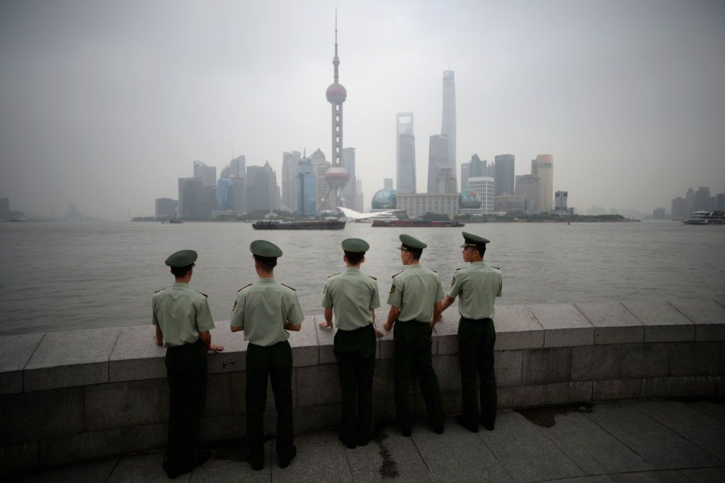 The Lujiazui Financial District in Pudong in Shanghai.