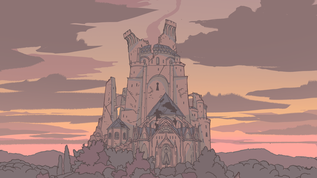 Elegant game art showing medieval characters
