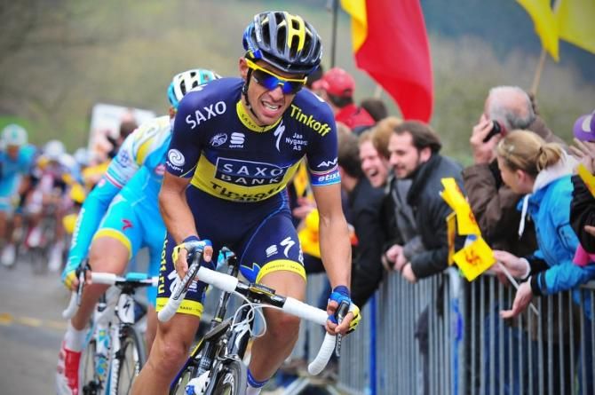 Alberto Contador on the attack