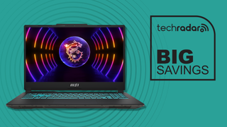 MSI Cyborg Gaming Laptop with 'Big Savings' in text