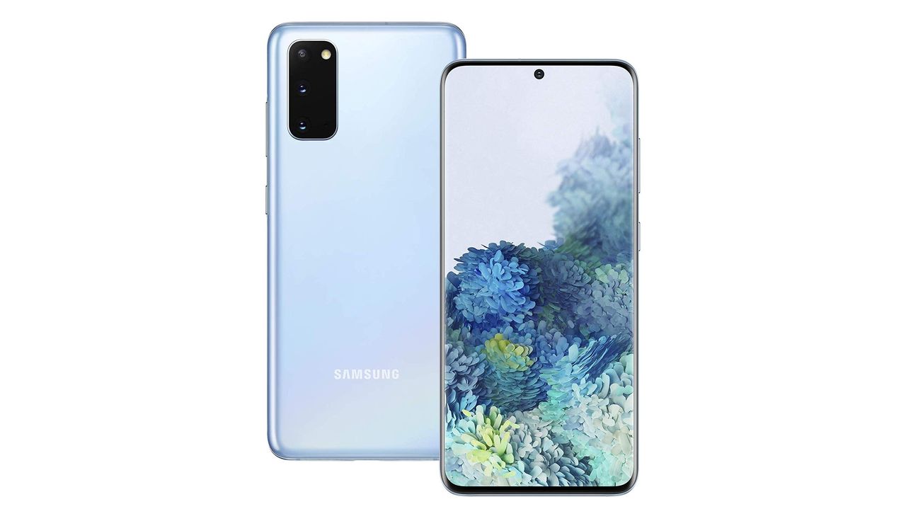 The Samsung Galaxy S20 in Cloud Blue