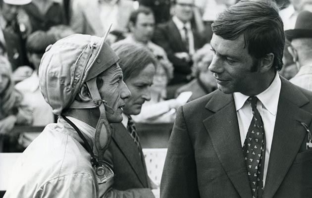 Henry Cecil and Lester Piggott in 1976 at Goodwood
