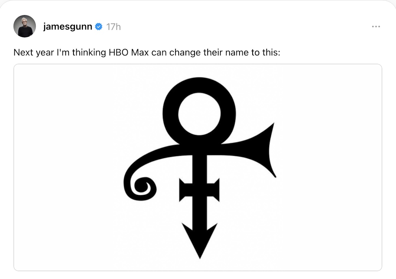 James Gunn's threads post about Max changing its name again