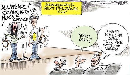 Political cartoon world Kerry Iran