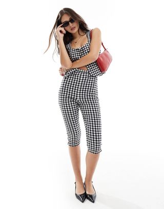 Asos Design Pedal Pusher in Gingham