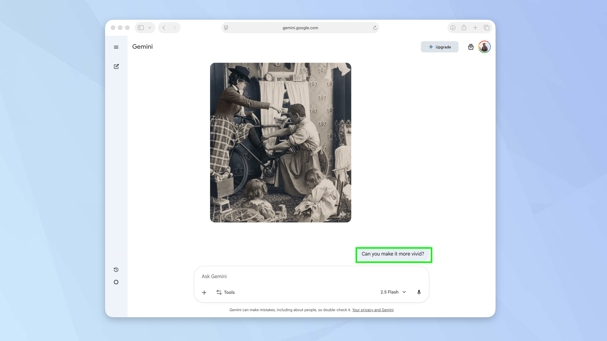 How to use Gemini to improve old family photographs