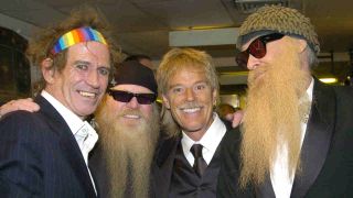 ZZ Top with Keith Richards of the Rolling Stones in 2003