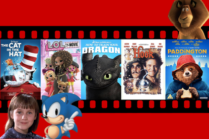 a collage showing the best kids movies on Netflix