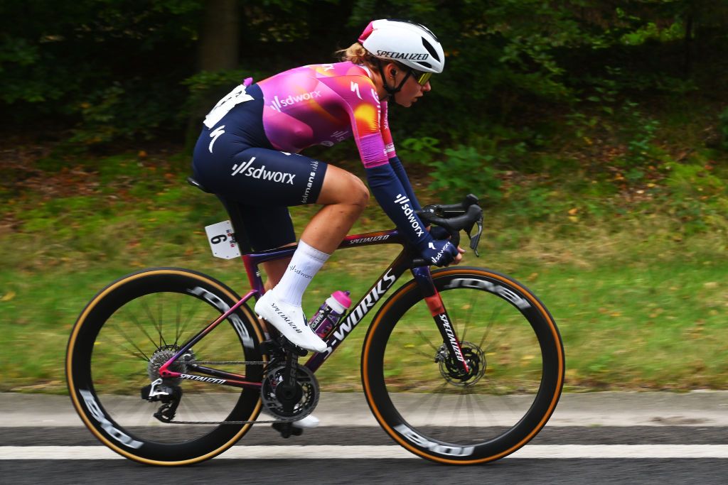 EDE NETHERLANDS OCTOBER 11 Femke Markus of The Netherlands and Team SD Worx Protime competes during the 26th Simac Ladies Tour 2024 Stage 4 a 1182km stage from Ede to Ede UCIWWT on October 11 2024 in Ede Netherlands Photo by Luc ClaessenGetty Images