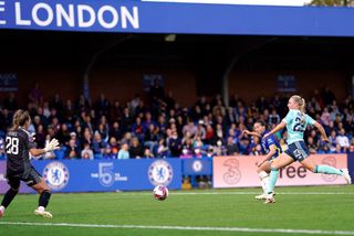 Fran Kirby scores to secure a 2-0 win for Chelsea