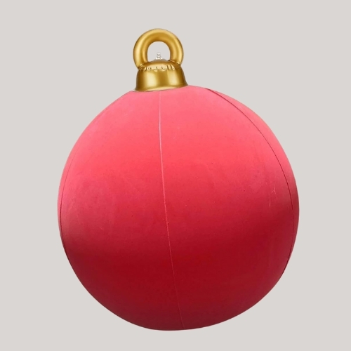 Generic, Giant Velvet Christmas Inflatable Balls Ornament Flocked Xmas Pvc Inflatable Flocked Ball Ornaments, Holiday Yard Outdoor Decor, for Christmas Holiday Outdoor Blow Up Yard Decor (red)