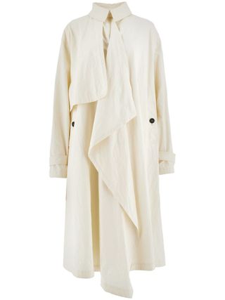 Asymmetric Linen Trench Coat