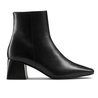 short black block heel boot