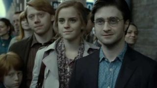 The Golden Trio at the end of the Harry Potter saga.