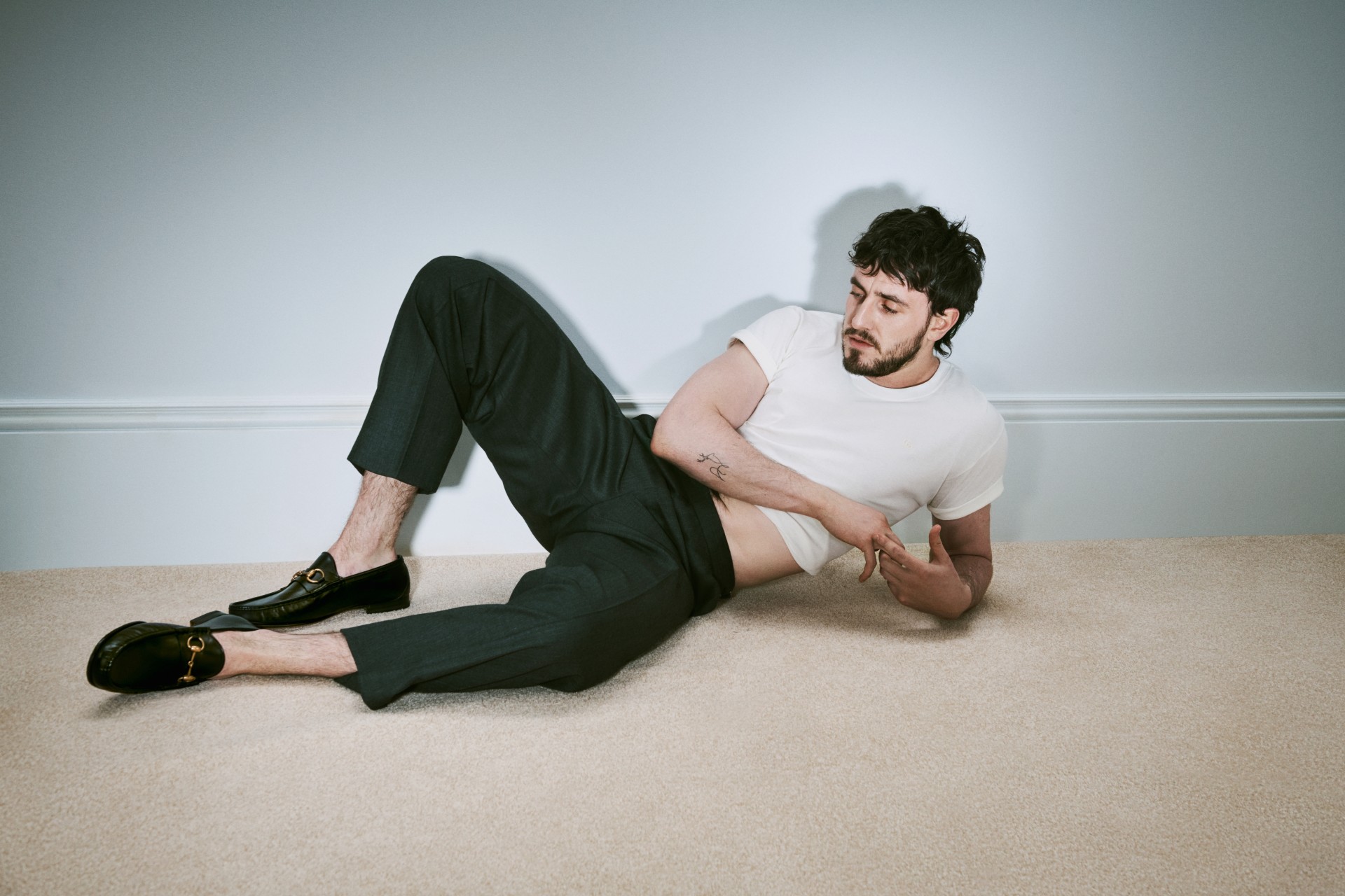 An image of Paul Mescal wearing Gucci&#039;s 1953 Horsebit loafers.