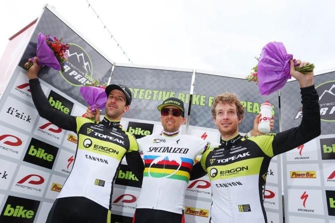 Stage 2 men's podium