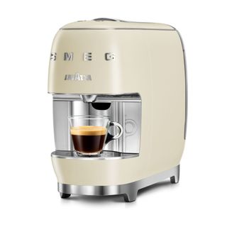 Lavazza A Modo Mio SMEG coffee machine in cream colourway
