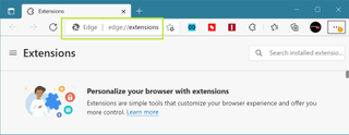 navigate to extensions