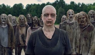 alpha and whisperers outside hilltop the walking dead