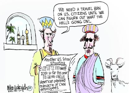 Political cartoon U.S. Kentucky school shooting CNN massacre Muslim travel ban
