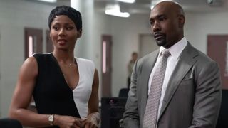 Emayatzy Corinealdi and Morris Chestnut as Jax and Corey in Reasonable Doubt season 2