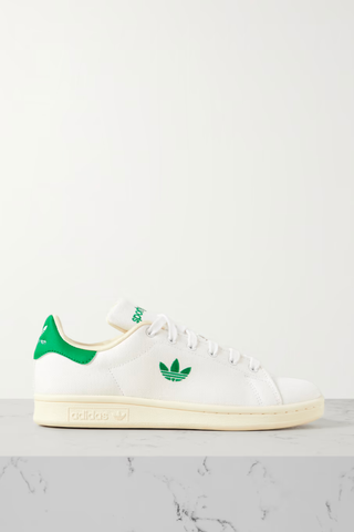 ADIDAS ORIGINALS + Sporty & Rich Stan Smith leather-trimmed canvas sneakers