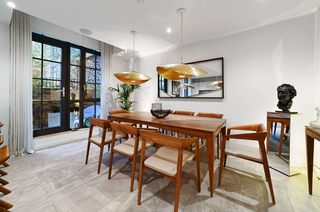 a dining room in a modern london home