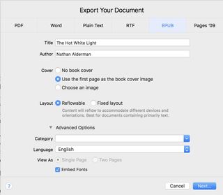 Get used to Pages' export screen. You'll be seeing it a lot.