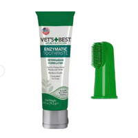 Vet's Best Enzymatic Toothpaste, 3.5-oz bottle + Fingerbrush Dog Toothbrush