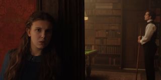 Millie Bobby Brown and Henry Cavill in Enola Holmes