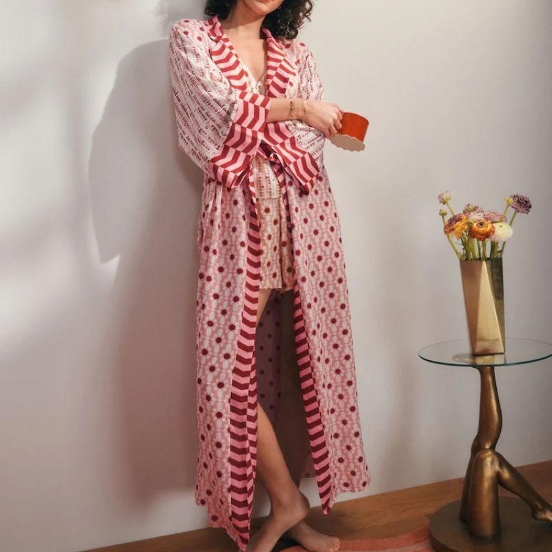 Rockett St George Pink Geo Robe on model 