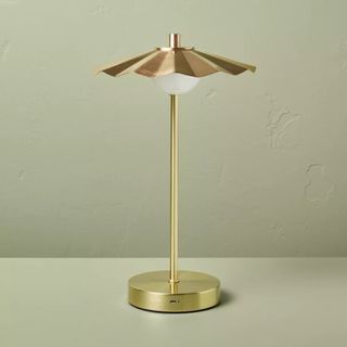 Portable Scallop Shade Table Lamp Brass