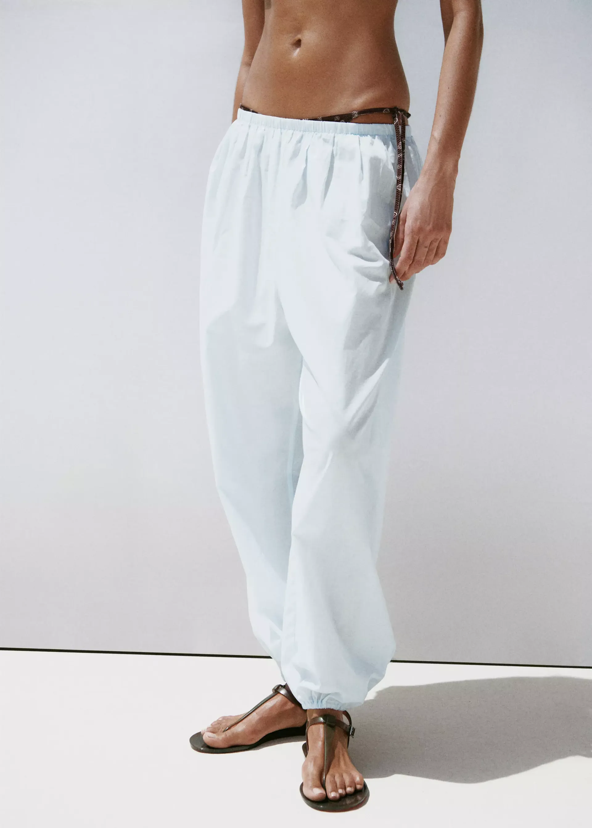 MANGO, Baggy Cotton Pants