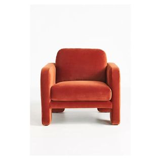orange velvet accent chair