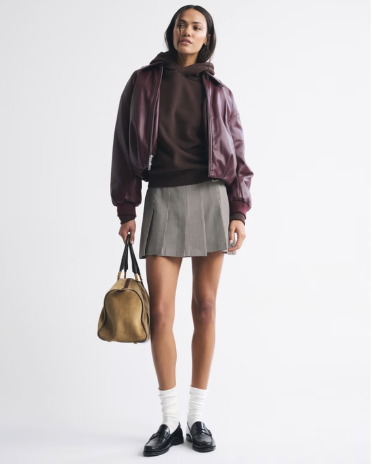 Abercrombie & Fitch, Hardware Pleated Wrap Mini Skort