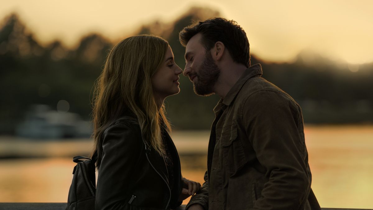 Ana de Armas and Chris Evans kiss in Ghosted
