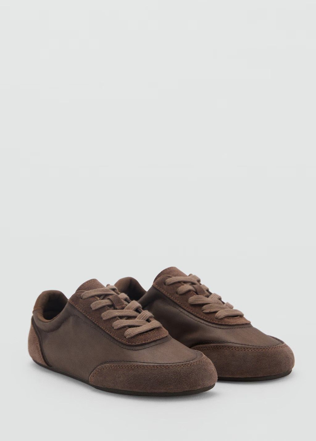 MANGO, Suede-Blend Trainers With Laces