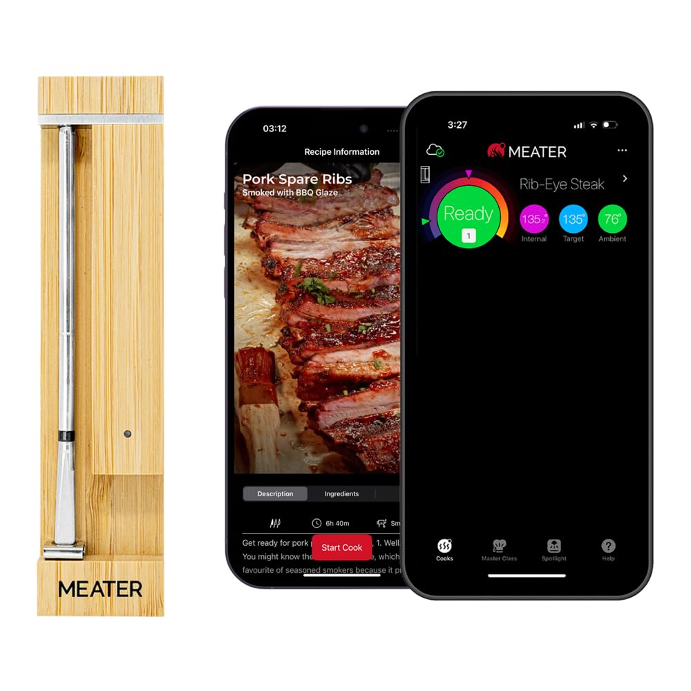 Meater Pro / 2 Plus: Smart Bluetooth Wireless Meat Thermometer Digital | Lab-Certified Accuracy | Oven, Grill, Smoker, Air Fryer, Bbq, &amp;amp; Kitchen Cooking | Easy-To-Use With Free App