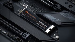 Render of Seagate Firecuda solid state drive integrated into computer rig